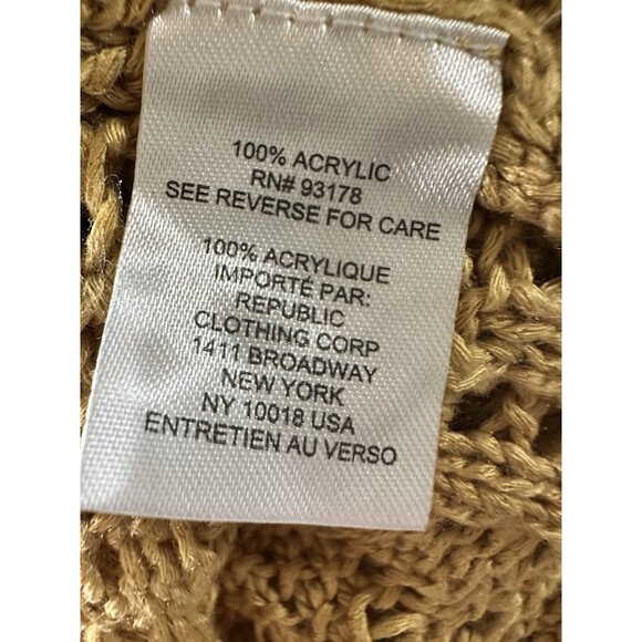 Chelsea & Theodore Women’s Yellow Open Front Crochet Cardigan Duster Vest Sz L - Picture 6 of 6